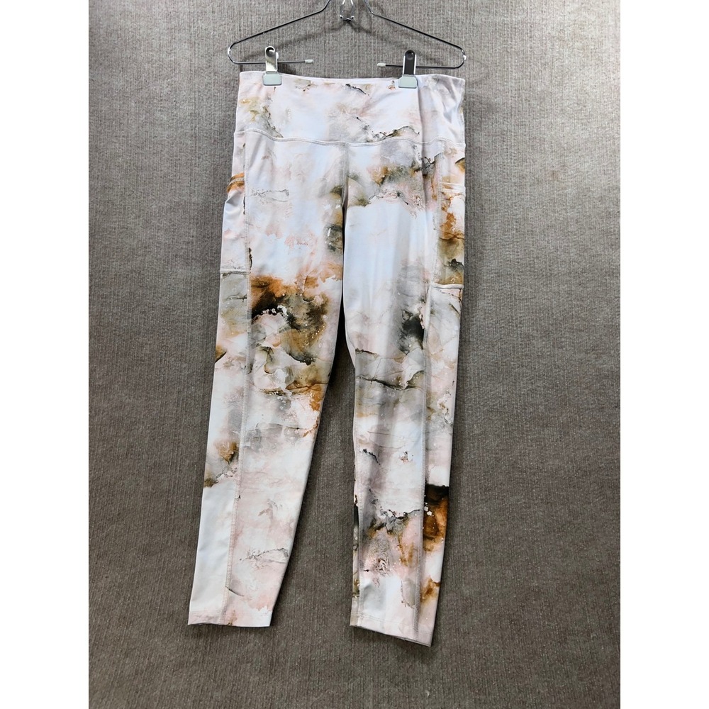 Apana High Waisted Athletic Leggings with Pockets Marble Print XL
